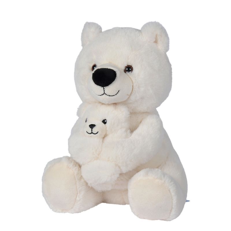  peluche ours polaire et son bébé 30 cm 